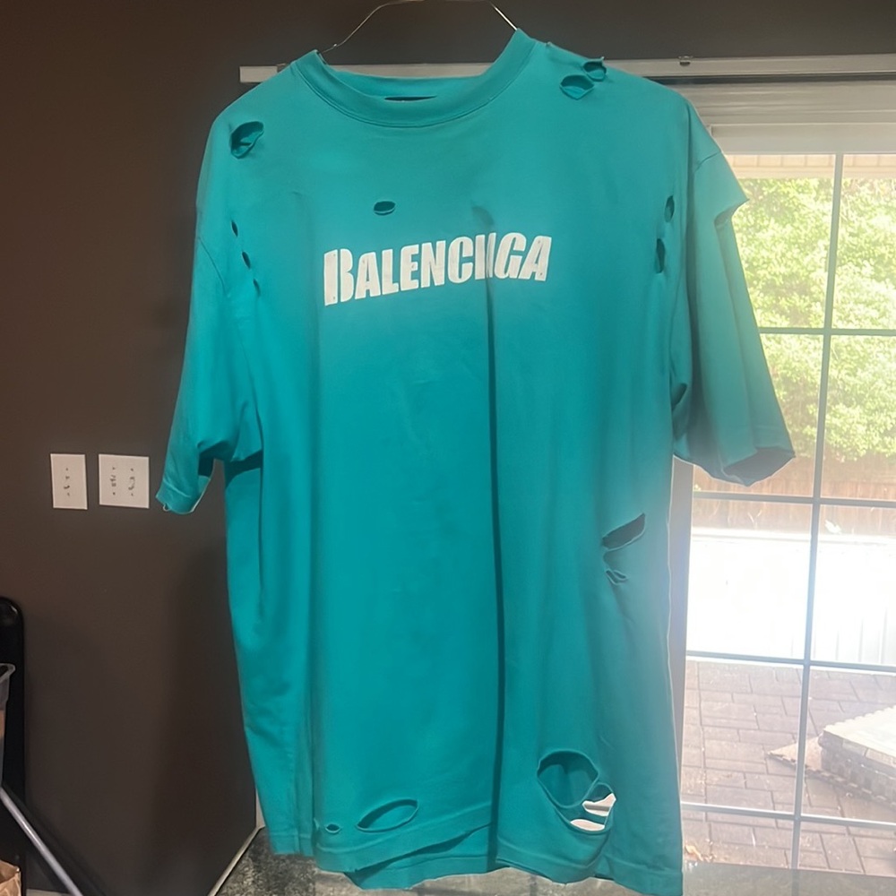 Balenciaga shirt with factory rips. Very rare shirt. Worn 2 times